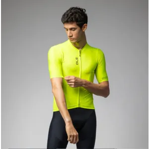 ALÉ Cyklistický dres s krátkym rukávom - COLOR BLOCK PRAGMA - žltá ALÉ Cyklistický dres s krátkym rukávom - COLOR BLOCK PRAGMA - žltá