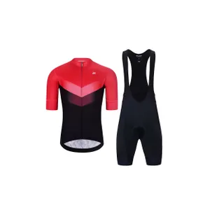 HOLOKOLO Cyklistický krátky dres a krátke nohavice - ARROW II - čierna/červená HOLOKOLO Cyklistický krátky dres a krátke nohavice - ARROW II - čierna/červená