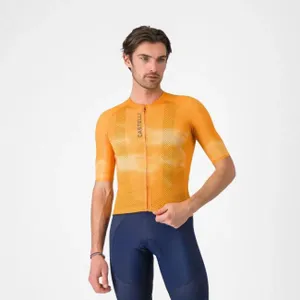 CASTELLI Cyklistický dres s krátkym rukávom - CLIMBER%27S A/C - oranžová CASTELLI Cyklistický dres s krátkym rukávom - CLIMBER%27S A/C - oranžová