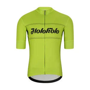 HOLOKOLO Cyklistický dres s krátkym rukávom - GEAR UP - žltá HOLOKOLO Cyklistický dres s krátkym rukávom - GEAR UP - žltá