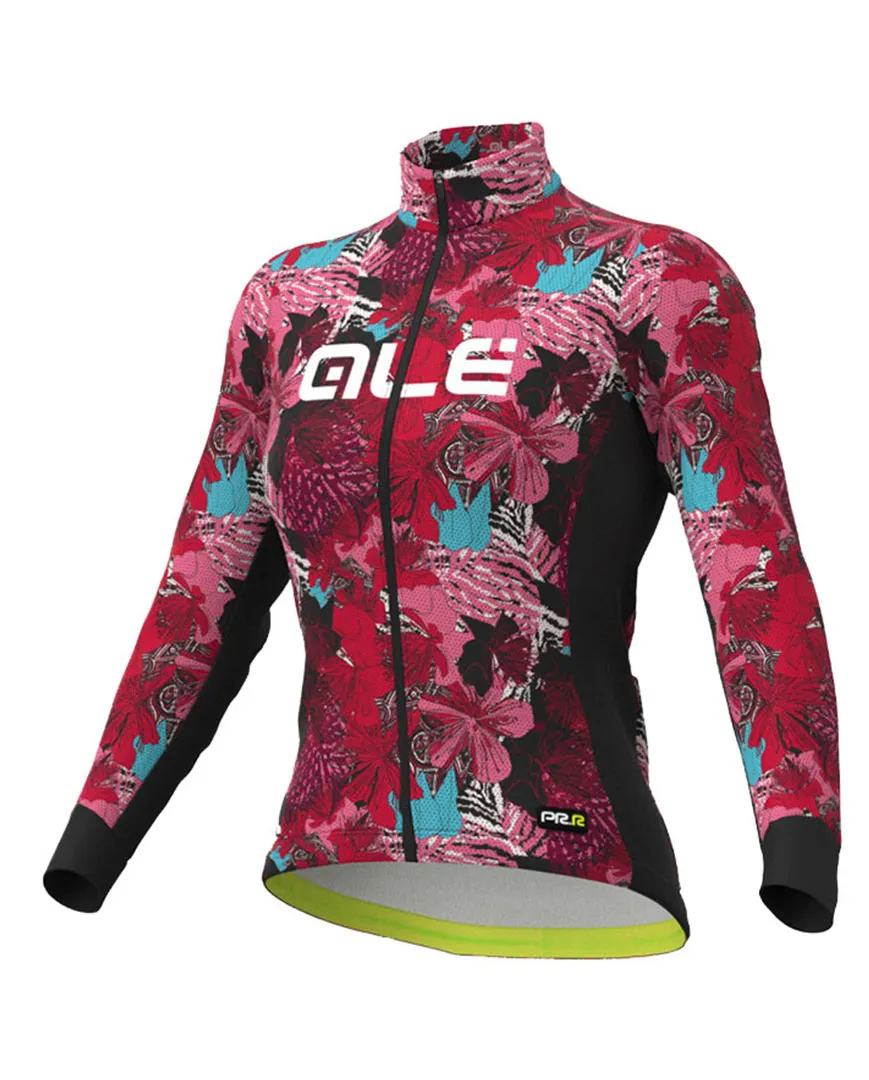 ALÉ Cyklistický dres s dlhým rukávom zimný - AMAZZONIA LADY WNT - čierna/ružová ALÉ Cyklistický dres s dlhým rukávom zimný - AMAZZONIA LADY WNT - čierna/ružová