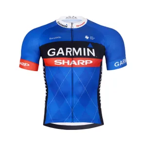 BONAVELO Cyklistický dres s krátkym rukávom - GARMIN SHARP - modrá/čierna BONAVELO Cyklistický dres s krátkym rukávom - GARMIN SHARP - modrá/čierna
