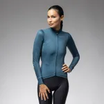 ALÉ Cyklistický dres s dlhým rukávom zimný - PR-E FOLLOW ME 2.0 LADY - modrá ALÉ Cyklistický dres s dlhým rukávom zimný - PR-E FOLLOW ME 2.0 LADY - modrá