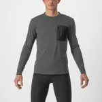 CASTELLI Cyklistický dres s dlhým rukávom zimný - UNLIMITED MERINO - šedá CASTELLI Cyklistický dres s dlhým rukávom zimný - UNLIMITED MERINO - šedá