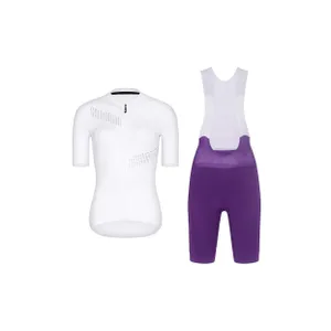RIVANELLE Cyklistický krátky dres a krátke nohavice - CRYSTELLE - fialová/biela RIVANELLE Cyklistický krátky dres a krátke nohavice - CRYSTELLE - fialová/biela