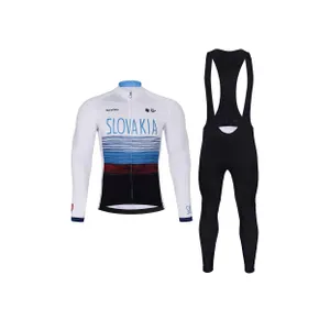 BONAVELO Cyklistická zimná bunda a nohavice - SLOVAKIA WINTER - biela/modrá BONAVELO Cyklistická zimná bunda a nohavice - SLOVAKIA WINTER - biela/modrá