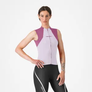 CASTELLI Cyklistický dres bez rukávov - SOLE - fialová/biela CASTELLI Cyklistický dres bez rukávov - SOLE - fialová/biela