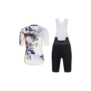 RIVANELLE Cyklistický krátky dres a krátke nohavice - FLOWERY LADY - čierna/biela/viacfarebná RIVANELLE Cyklistický krátky dres a krátke nohavice - FLOWERY LADY - čierna/biela/viacfarebná