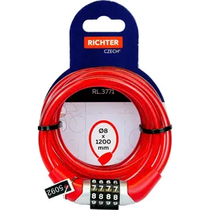Šport a outdoor | Cyklistika | Cyklodoplnky | Zámky - Richter Czech RL.3771.8x1200.CRV oceľový lankový zámok, 8 × 120 cm Šport a outdoor | Cyklistika | Cyklodoplnky | Zámky - Richter Czech RL.3771.8x1200.CRV oceľový lankový zámok, 8 × 120 cm