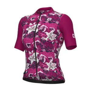ALÉ Cyklistický dres s krátkym rukávom - HIBISCUS PR-E - fialová ALÉ Cyklistický dres s krátkym rukávom - HIBISCUS PR-E - fialová