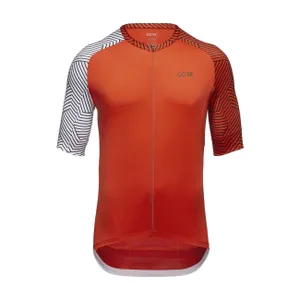 GORE Cyklistický dres s krátkym rukávom - C5 - biela/oranžová GORE Cyklistický dres s krátkym rukávom - C5 - biela/oranžová