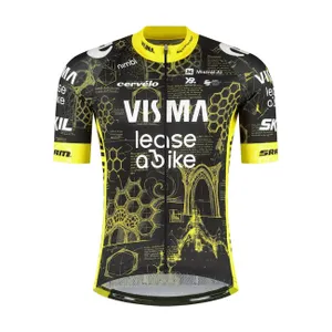 RAPIDGEAR Cyklistický dres s krátkym rukávom - REPLICA VISMA TDF26 - čierna/žltá RAPIDGEAR Cyklistický dres s krátkym rukávom - REPLICA VISMA TDF26 - čierna/žltá