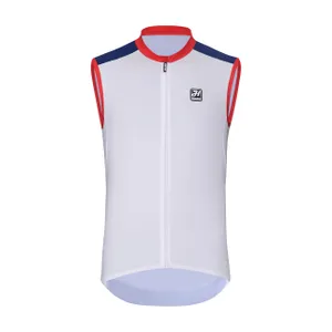 HOLOKOLO Cyklistický dres bez rukávov - SIMPLE - biela/modrá HOLOKOLO Cyklistický dres bez rukávov - SIMPLE - biela/modrá