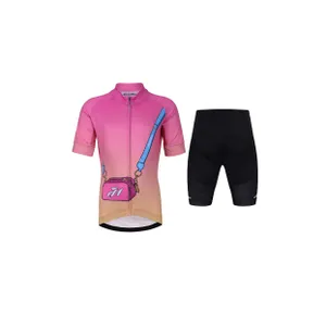 HOLOKOLO Cyklistický krátky dres a krátke nohavice - CANDYBAG - viacfarebná/ružová/čierna HOLOKOLO Cyklistický krátky dres a krátke nohavice - CANDYBAG - viacfarebná/ružová/čierna