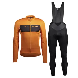 SCOTT Cyklistická zimná bunda a nohavice - RC WARM HYBRID WB - čierna/oranžová SCOTT Cyklistická zimná bunda a nohavice - RC WARM HYBRID WB - čierna/oranžová