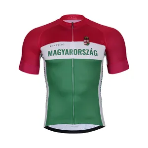 BONAVELO Cyklistický dres s krátkym rukávom - HUNGARY - biela/červená/zelená BONAVELO Cyklistický dres s krátkym rukávom - HUNGARY - biela/červená/zelená