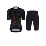 RIVANELLE Cyklistický krátky dres a krátke nohavice - MAAPPI DARK - ružová/čierna RIVANELLE Cyklistický krátky dres a krátke nohavice - MAAPPI DARK - ružová/čierna