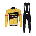 BONAVELO Cyklistický zimný dres a nohavice - JUMBO-VISMA 2024 WNT - žltá/čierna BONAVELO Cyklistický zimný dres a nohavice - JUMBO-VISMA 2024 WNT - žltá/čierna