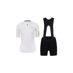 RIVANELLE Cyklistický krátky dres a krátke nohavice - VICTORIOUS GOLD LADY - biela/čierna RIVANELLE Cyklistický krátky dres a krátke nohavice - VICTORIOUS GOLD LADY - biela/čierna