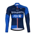 BONAVELO Cyklistický dres s dlhým rukávom zimný - FDJ 2025 WINTER - modrá/čierna BONAVELO Cyklistický dres s dlhým rukávom zimný - FDJ 2025 WINTER - modrá/čierna