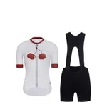 RIVANELLE Cyklistický krátky dres a krátke nohavice - FRUIT LADY - biela/čierna/červená RIVANELLE Cyklistický krátky dres a krátke nohavice - FRUIT LADY - biela/čierna/červená