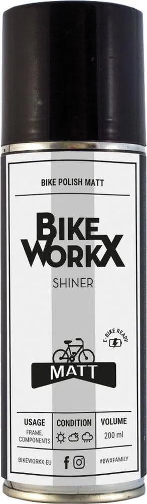 Šport a outdoor | Cyklistika | Čistiace a mazacie prostriedky | Leštiace prípravky - BikeWorkx Shiner Mat 200 ml Šport a outdoor | Cyklistika | Čistiace a mazacie prostriedky | Leštiace prípravky - BikeWorkx Shiner Mat 200 ml