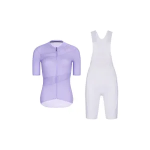 RIVANELLE Cyklistický krátky dres a krátke nohavice - GLAMOR - biela/fialová RIVANELLE Cyklistický krátky dres a krátke nohavice - GLAMOR - biela/fialová