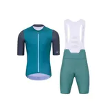 HOLOKOLO Cyklistický krátky dres a krátke nohavice - PERFORMANCE - fialová/zelená HOLOKOLO Cyklistický krátky dres a krátke nohavice - PERFORMANCE - fialová/zelená