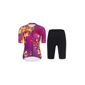 RIVANELLE Cyklistický krátky dres a krátke nohavice - BAROC - žltá/fialová RIVANELLE Cyklistický krátky dres a krátke nohavice - BAROC - žltá/fialová