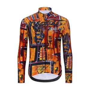 HOLOKOLO Cyklistický dres s dlhým rukávom zimný - WILDLY WINTER - žltá/viacfarebná HOLOKOLO Cyklistický dres s dlhým rukávom zimný - WILDLY WINTER - žltá/viacfarebná