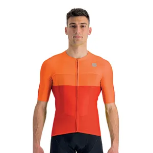 Pánsky cyklistický dres s krátkym rukávom SPORTFUL Light pro jersey, chili red carrot Pánsky cyklistický dres s krátkym rukávom SPORTFUL Light pro jersey, chili red carrot