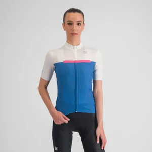 SPORTFUL Cyklistický dres s krátkym rukávom - PISTA - biela/modrá SPORTFUL Cyklistický dres s krátkym rukávom - PISTA - biela/modrá