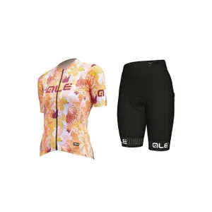 ALÉ Cyklistický krátky dres a krátke nohavice - PR-R AMAZZONIA LADY - biela/oranžová/červená/čierna/bordová ALÉ Cyklistický krátky dres a krátke nohavice - PR-R AMAZZONIA LADY - biela/oranžová/červená/čierna/bordová