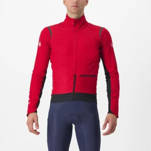 CASTELLI Cyklistická zateplená bunda - ALPHA DOPPIO RoS - červená CASTELLI Cyklistická zateplená bunda - ALPHA DOPPIO RoS - červená