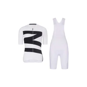 RIVANELLE Cyklistický krátky dres a krátke nohavice - MISSVELOAIRE - biela/čierna RIVANELLE Cyklistický krátky dres a krátke nohavice - MISSVELOAIRE - biela/čierna