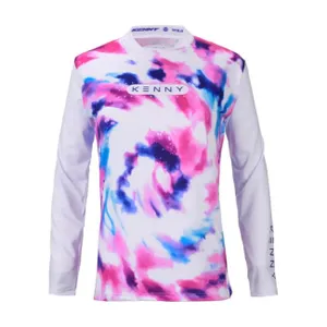 KENNY Cyklistický dres s dlhým rukávom letný - CHARGER - biela/viacfarebná KENNY Cyklistický dres s dlhým rukávom letný - CHARGER - biela/viacfarebná