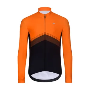 HOLOKOLO Cyklistický dres s dlhým rukávom zimný - ARROW II WINTER - oranžová/čierna HOLOKOLO Cyklistický dres s dlhým rukávom zimný - ARROW II WINTER - oranžová/čierna