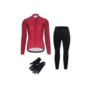 RIVANELLE Cyklistická zimná bunda a nohavice - PERFORMANCE WINTER - čierna/bordová RIVANELLE Cyklistická zimná bunda a nohavice - PERFORMANCE WINTER - čierna/bordová