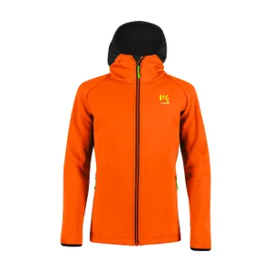 KARPOS Cyklistická vetruodolná bunda - LAVAREDO KID WINTER - oranžová/čierna KARPOS Cyklistická vetruodolná bunda - LAVAREDO KID WINTER - oranžová/čierna