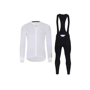 HOLOKOLO Cyklistický dlhý dres a nohavice - VICTORIOUS GOLD - biela/čierna HOLOKOLO Cyklistický dlhý dres a nohavice - VICTORIOUS GOLD - biela/čierna