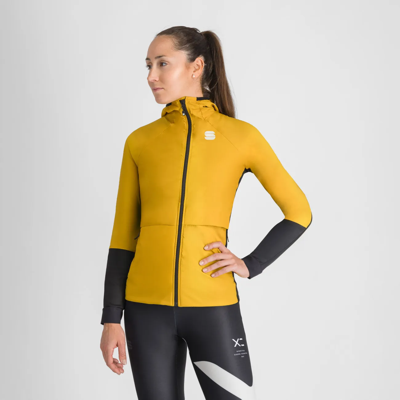 SPORTFUL Cyklistická vetruodolná bunda - CARDIO W - žltá/čierna SPORTFUL Cyklistická vetruodolná bunda - CARDIO W - žltá/čierna