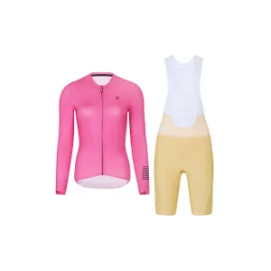 RIVANELLE Cyklistický krátky dres a krátke nohavice - VICTORIOUS ELITE - béžová/ružová RIVANELLE Cyklistický krátky dres a krátke nohavice - VICTORIOUS ELITE - béžová/ružová
