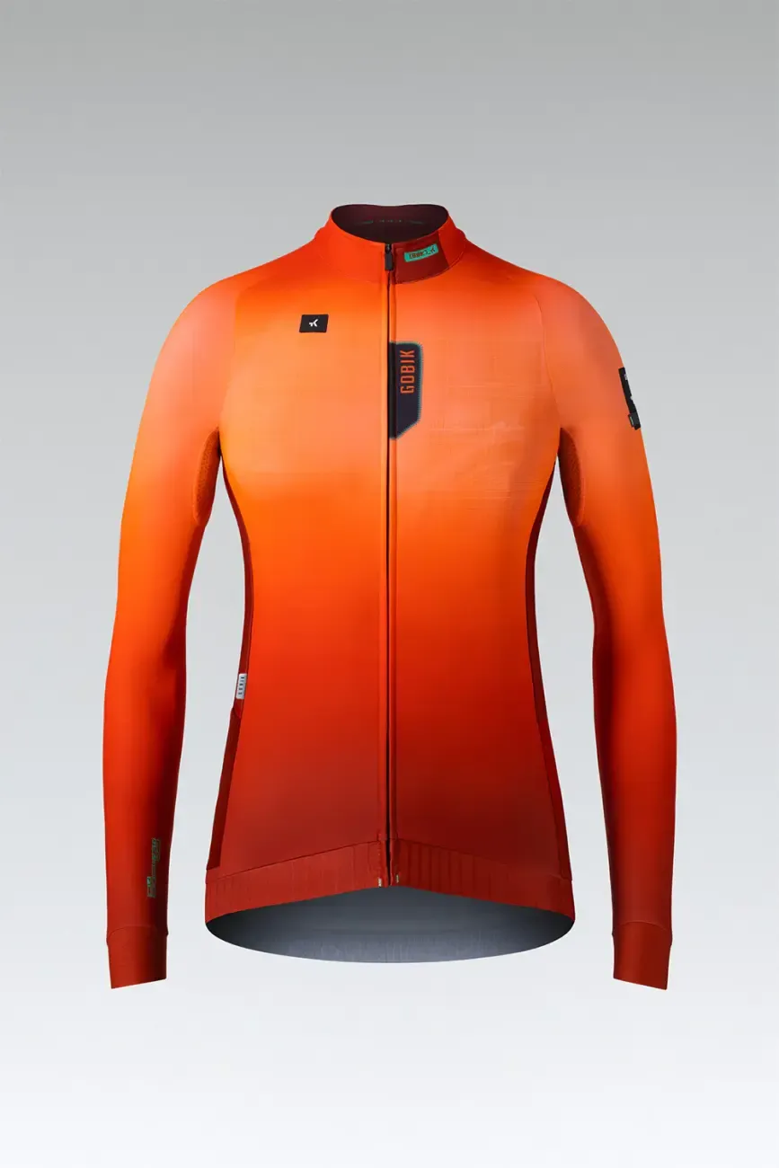 GOBIK Cyklistický dres s dlhým rukávom zimný - HYDER W - oranžová GOBIK Cyklistický dres s dlhým rukávom zimný - HYDER W - oranžová