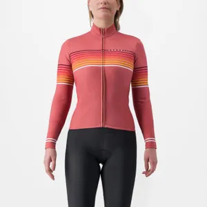CASTELLI Cyklistický dres s dlhým rukávom zimný - OTTANTA - červená CASTELLI Cyklistický dres s dlhým rukávom zimný - OTTANTA - červená