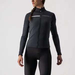 CASTELLI Cyklistický dres s dlhým rukávom zimný - SINERGIA 2 LADY WNT - antracitová CASTELLI Cyklistický dres s dlhým rukávom zimný - SINERGIA 2 LADY WNT - antracitová
