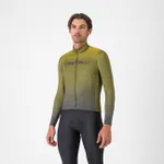 CASTELLI Cyklistický dres s dlhým rukávom zimný - APICE - zelená CASTELLI Cyklistický dres s dlhým rukávom zimný - APICE - zelená