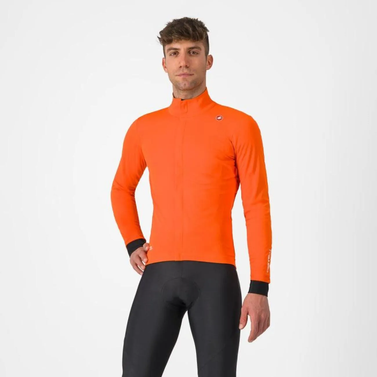 CASTELLI Cyklistická zateplená bunda - SALTO - oranžová CASTELLI Cyklistická zateplená bunda - SALTO - oranžová