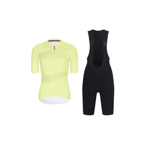RIVANELLE Cyklistický krátky dres a krátke nohavice - GLAMOR - žltá/čierna RIVANELLE Cyklistický krátky dres a krátke nohavice - GLAMOR - žltá/čierna