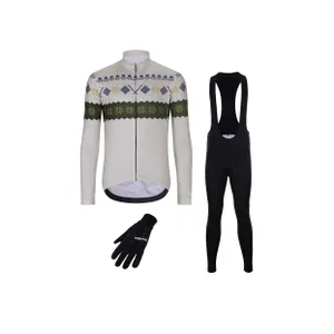 HOLOKOLO Cyklistický zimný dres a nohavice - FROSTTRAIL WINTER - zelená/čierna/šedá HOLOKOLO Cyklistický zimný dres a nohavice - FROSTTRAIL WINTER - zelená/čierna/šedá