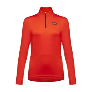 GORE Cyklistické tričko s dlhým rukávom - EVERYDAY THERMO 1/4-ZIP WMN - oranžová GORE Cyklistické tričko s dlhým rukávom - EVERYDAY THERMO 1/4-ZIP WMN - oranžová